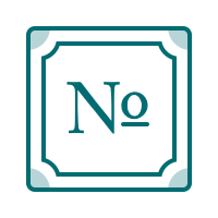 Et numerisk symbol for 'nummer' med bokstaven 'No' inne i en dekorativ ramme.
