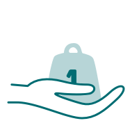 En hånd holder en medalje med nummer 1 på, symbol for førsteplass.