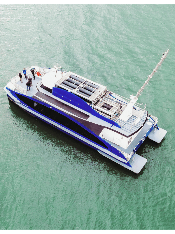 Sea Change boat in action with people onboard