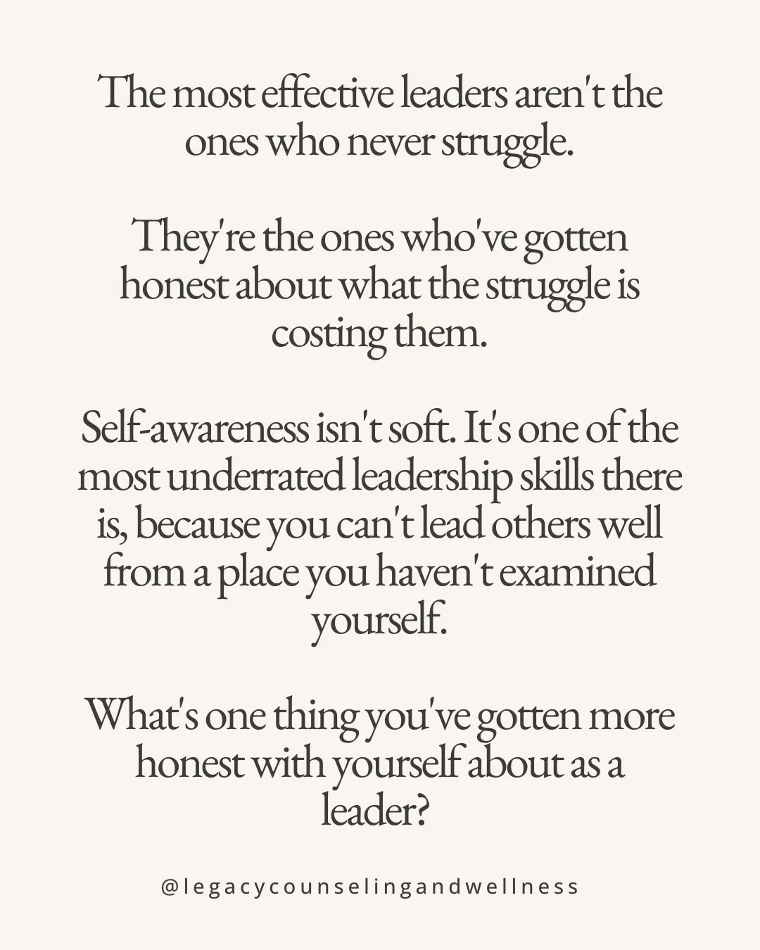 "High performance and self-awareness aren't opposites &mdash; they're partners. 🤍