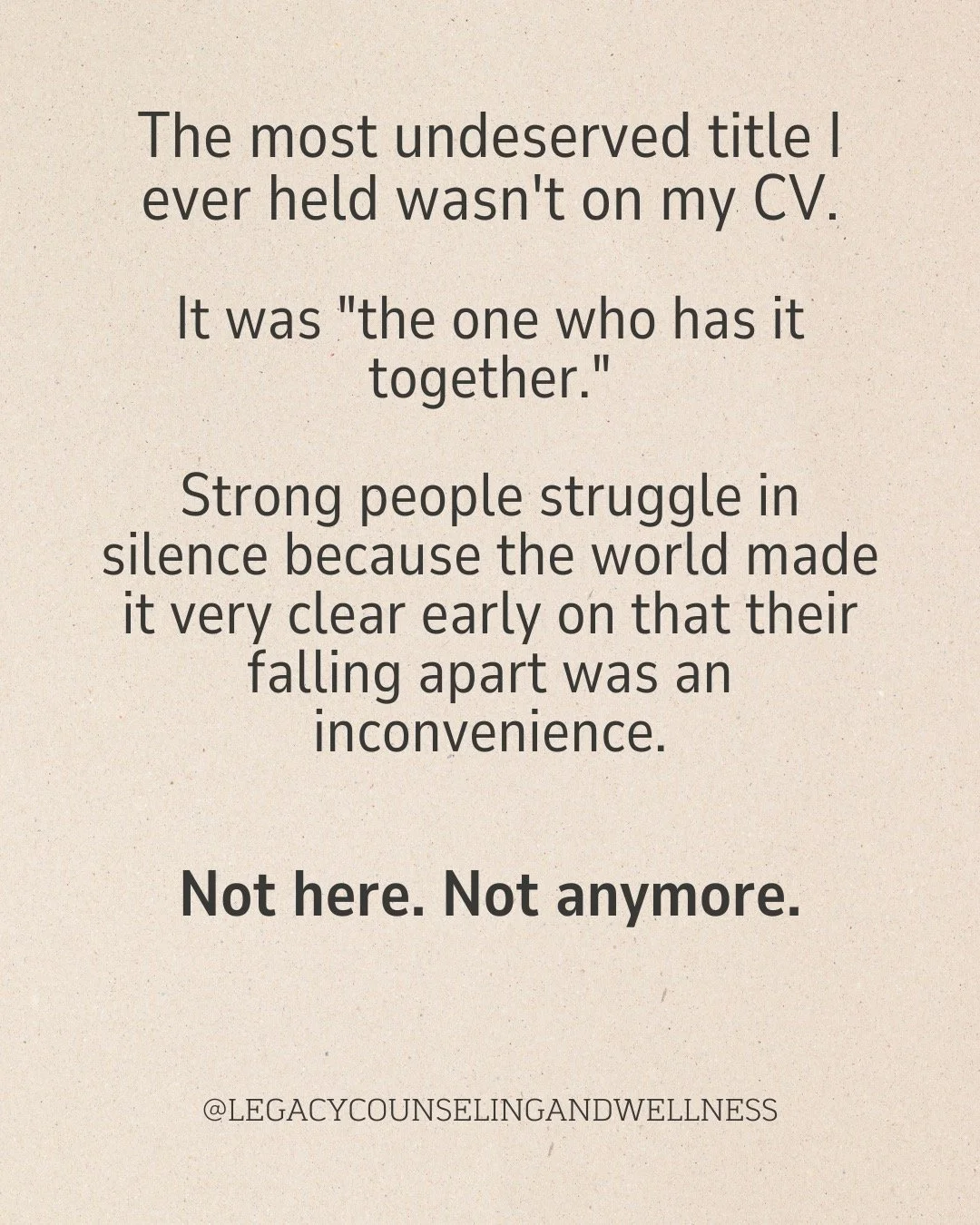 I built the degree. The practice. The life that looks good from the outside.
And still had days where I was running on empty with nowhere to fall.
If you're the strong one, this is your reminder that you're allowed to be human, too. It's safe to fall