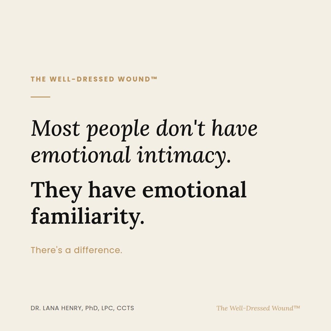 Most people don't have emotional intimacy.
They have emotional familiarity.
They know your coffee order, your childhood stories, your biggest fears. They've heard it all.
And they still can't sit with you in a hard feeling without fixing it, deflecti
