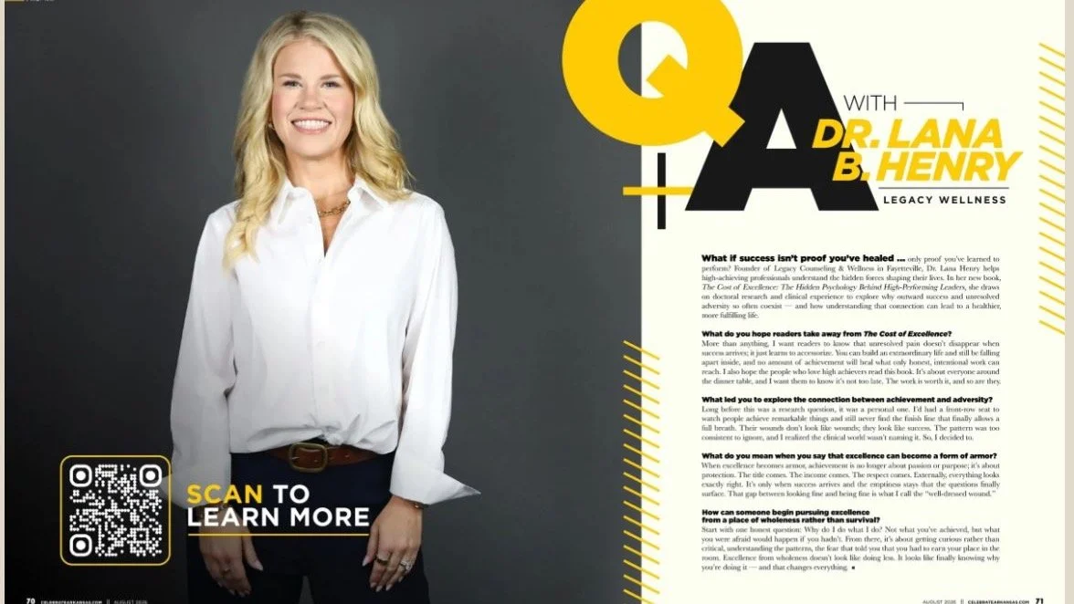 Success can look like the finish line. But if it never actually feels like relief... maybe it never was.
Featured this month in @celebratearkansas talking about the hidden cost behind high achievement &mdash; and why I wrote The Cost of Excellence.
F