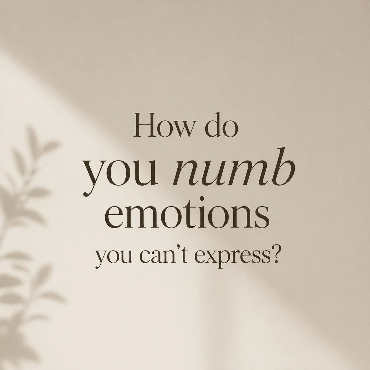 Sometimes we numb what we haven&rsquo;t learned how to express.
Our thoughts, emotions, and behaviors are deeply connected. When emotions feel difficult to name or tolerate, we may cope by avoiding, overworking, overthinking, people-pleasing, or stay