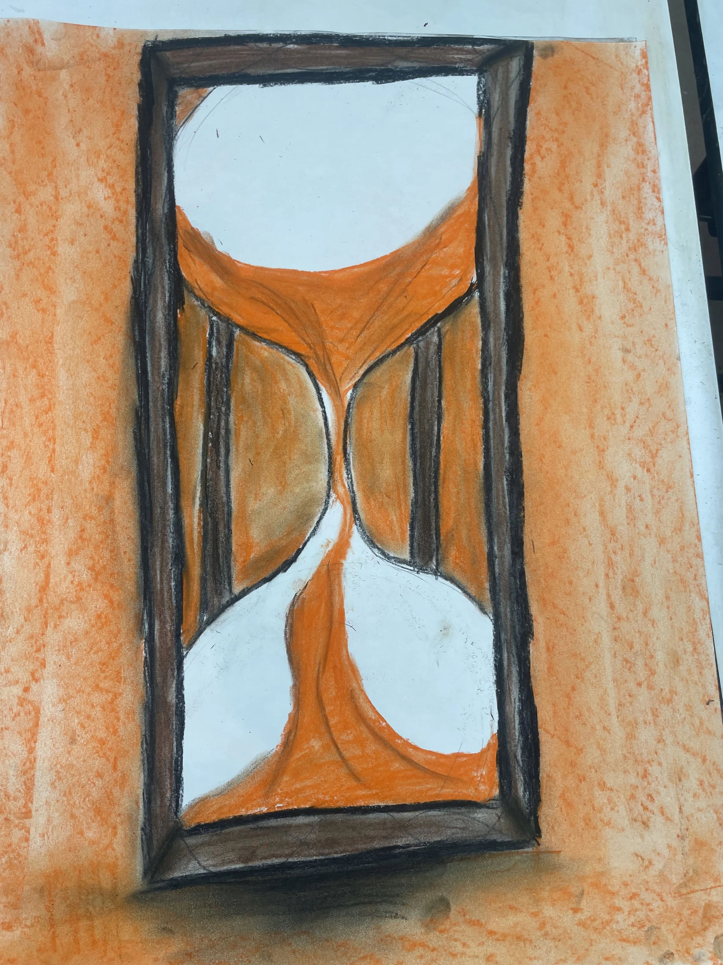 Charcoal Hourglass 2: This Time it's Personal:

Another pastel and charcoal drawing of an hourglass