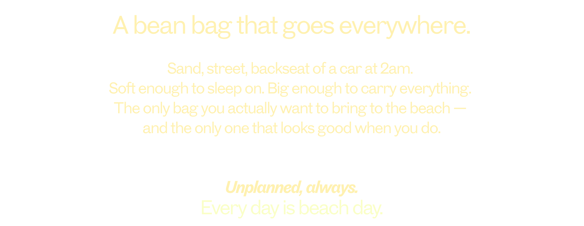 LuLu's Unplanned waterproof beach bean bag — תיק חוף פוף עמיד למים
