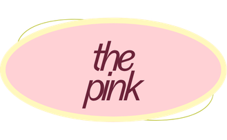 The Pink logo with lowercase text inside an oval shape with a pink and beige background.