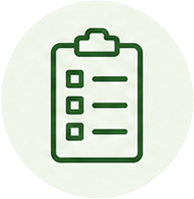Icon of a clipboard with a checklist, featuring four checkboxes.