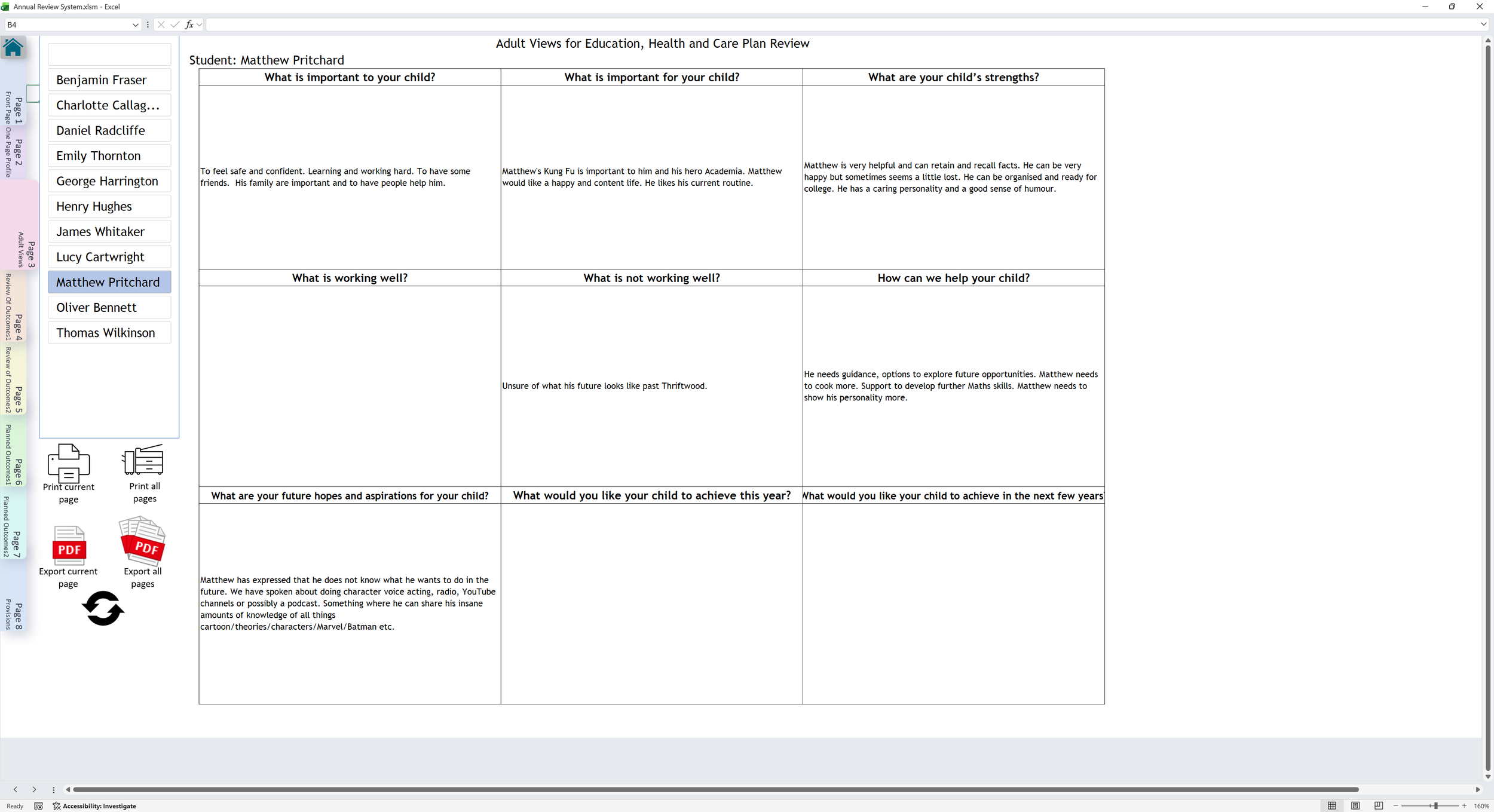 Annual Review paperwork page 3 screenshot