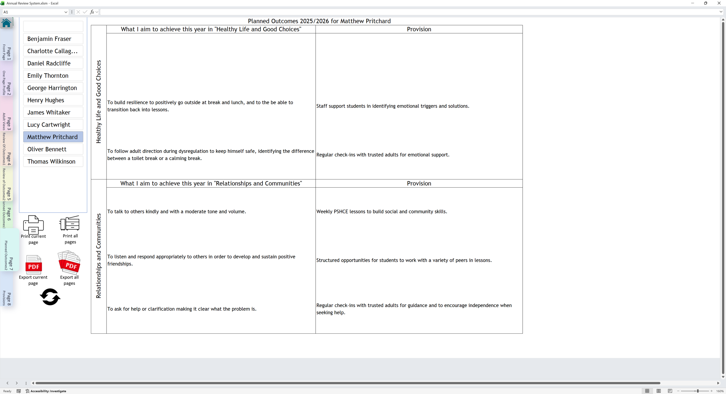 Annual Review paperwork page 7 screenshot