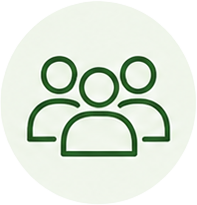 Icon of three people, representing a group or community