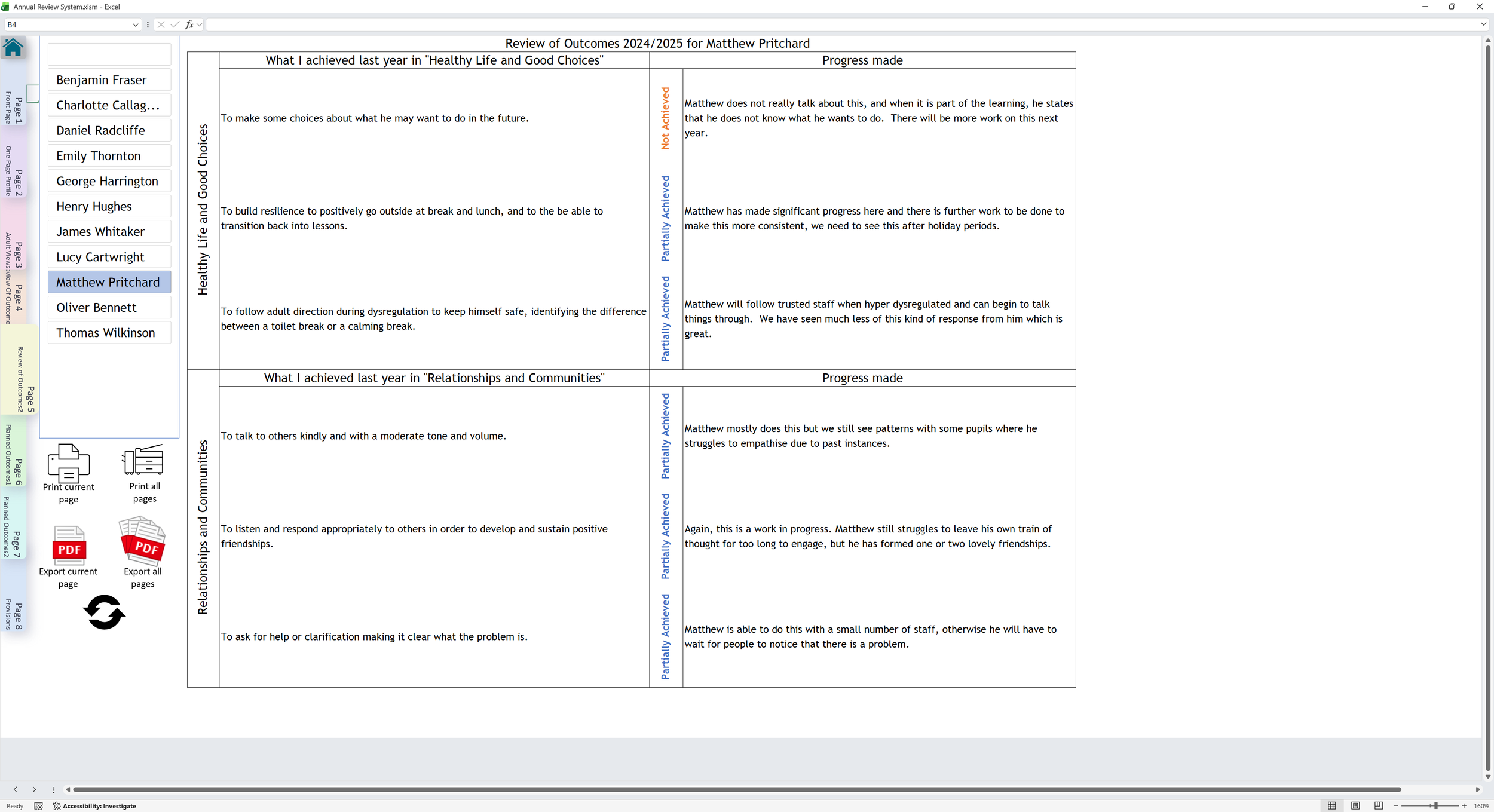 Annual Review paperwork page 5 screenshot