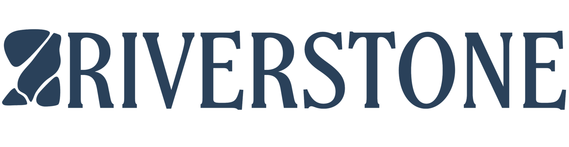 Classic Riverstone logo with blue font.