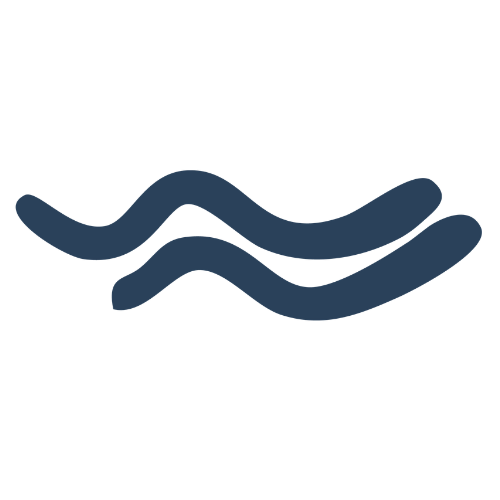 Icon of three blue wavy lines on a black background, representing water or flowing liquid.