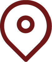Red location pin icon on a transparent background.