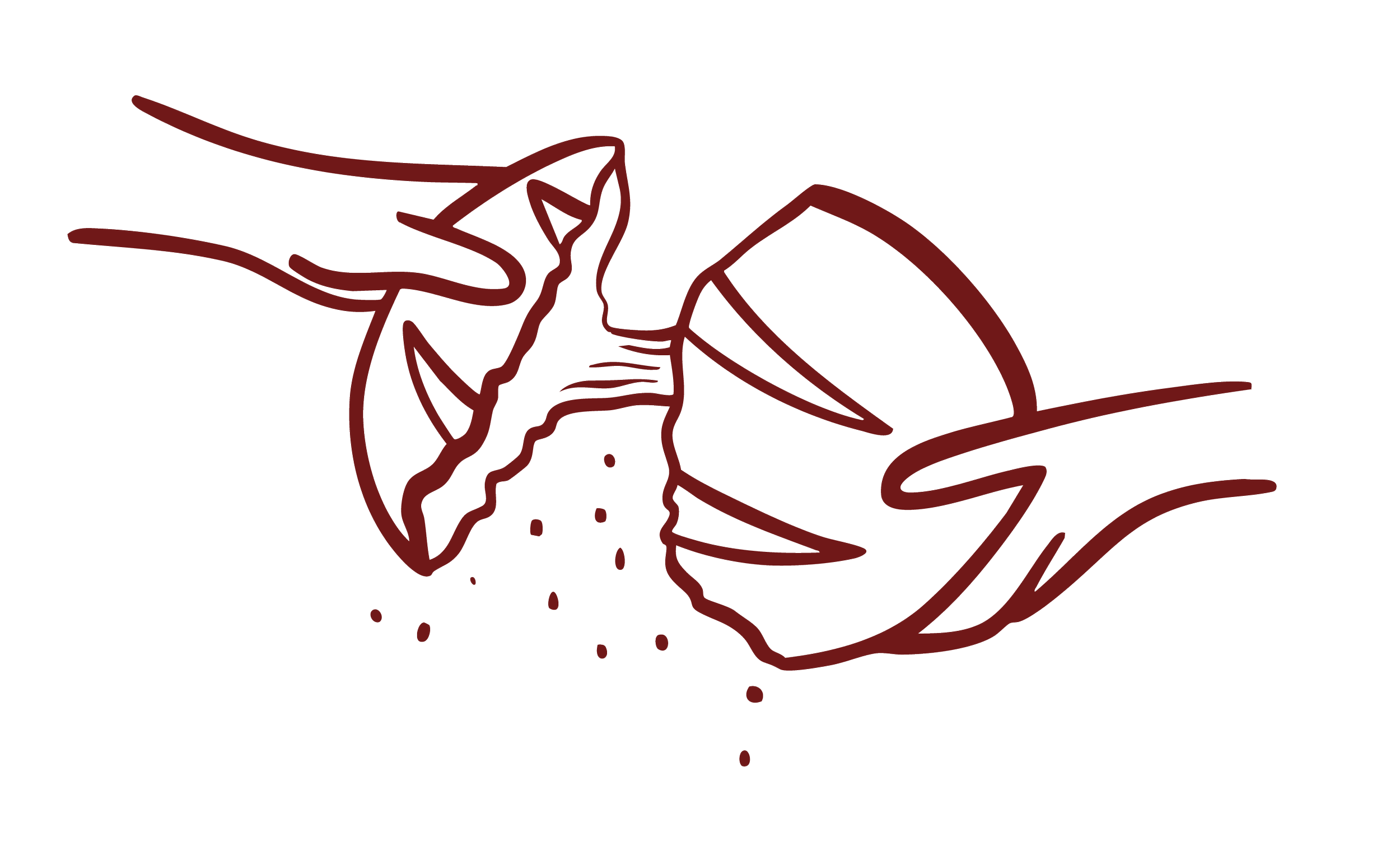 A line drawing of a hand squeezing a lemon, with juice splattering.