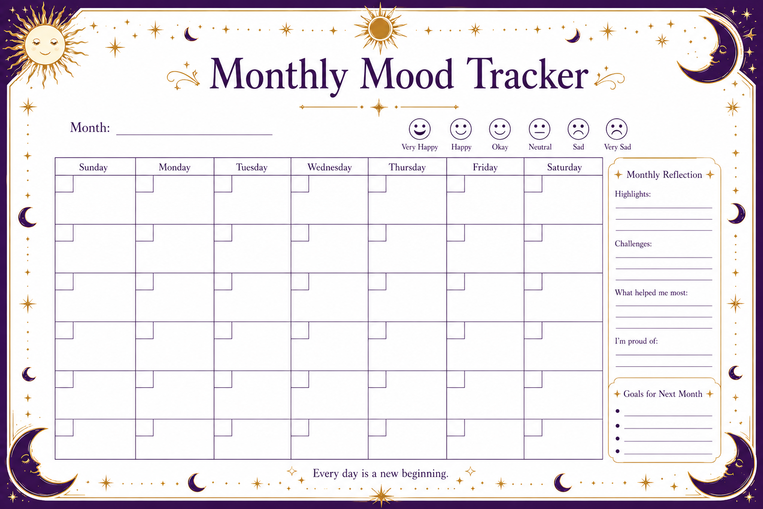 Monthly Mood Tracker