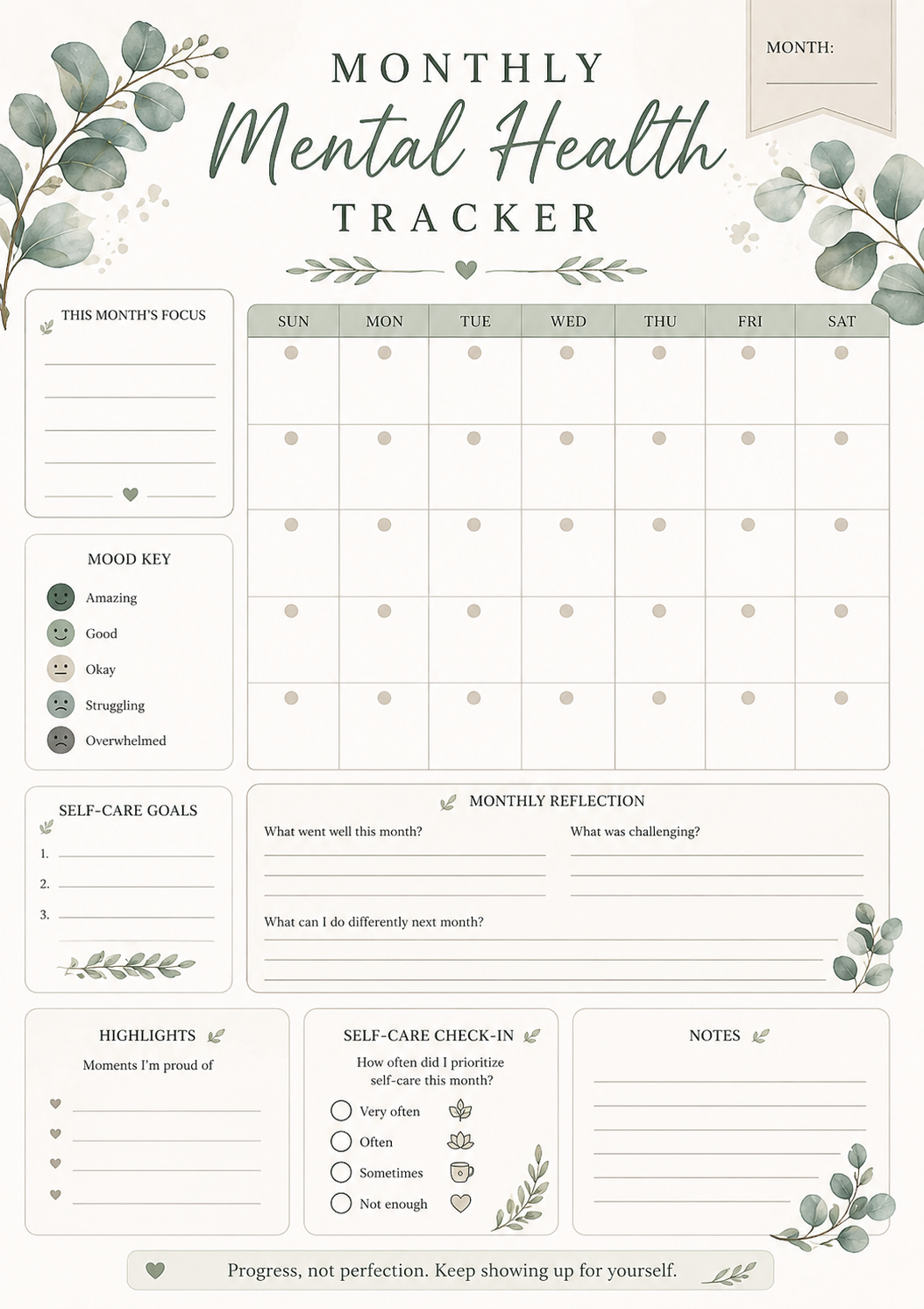 Monthly Mental Health Tracker