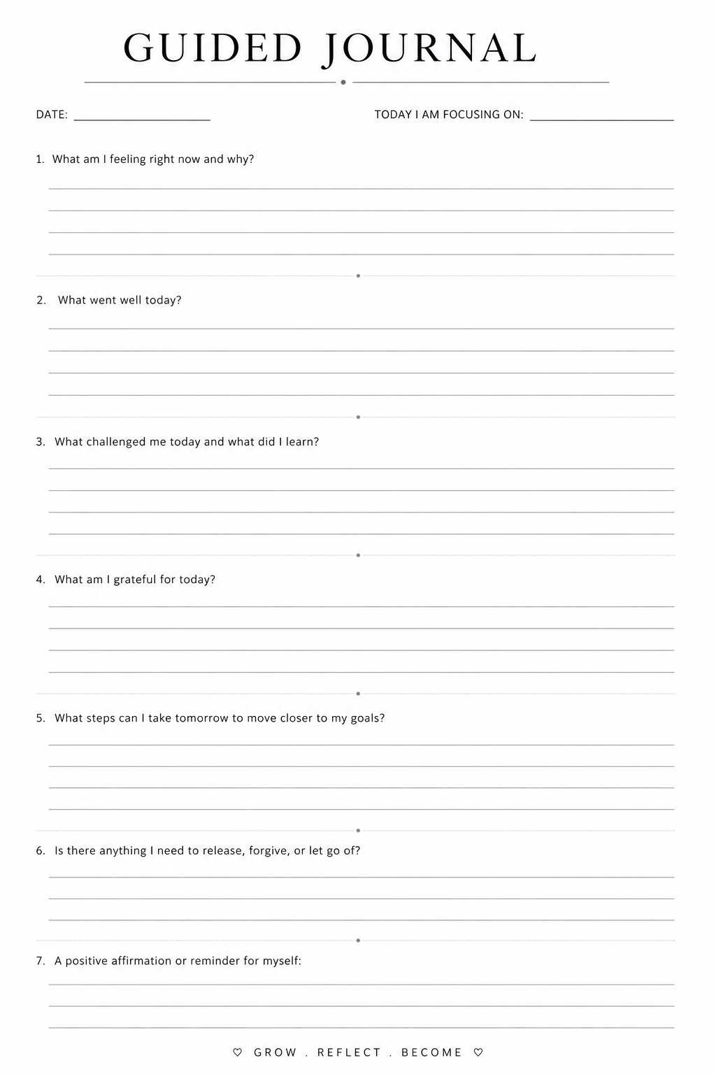 Guided Journal Prompts page