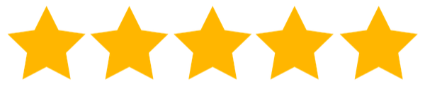 Five gold stars arranged in a row.