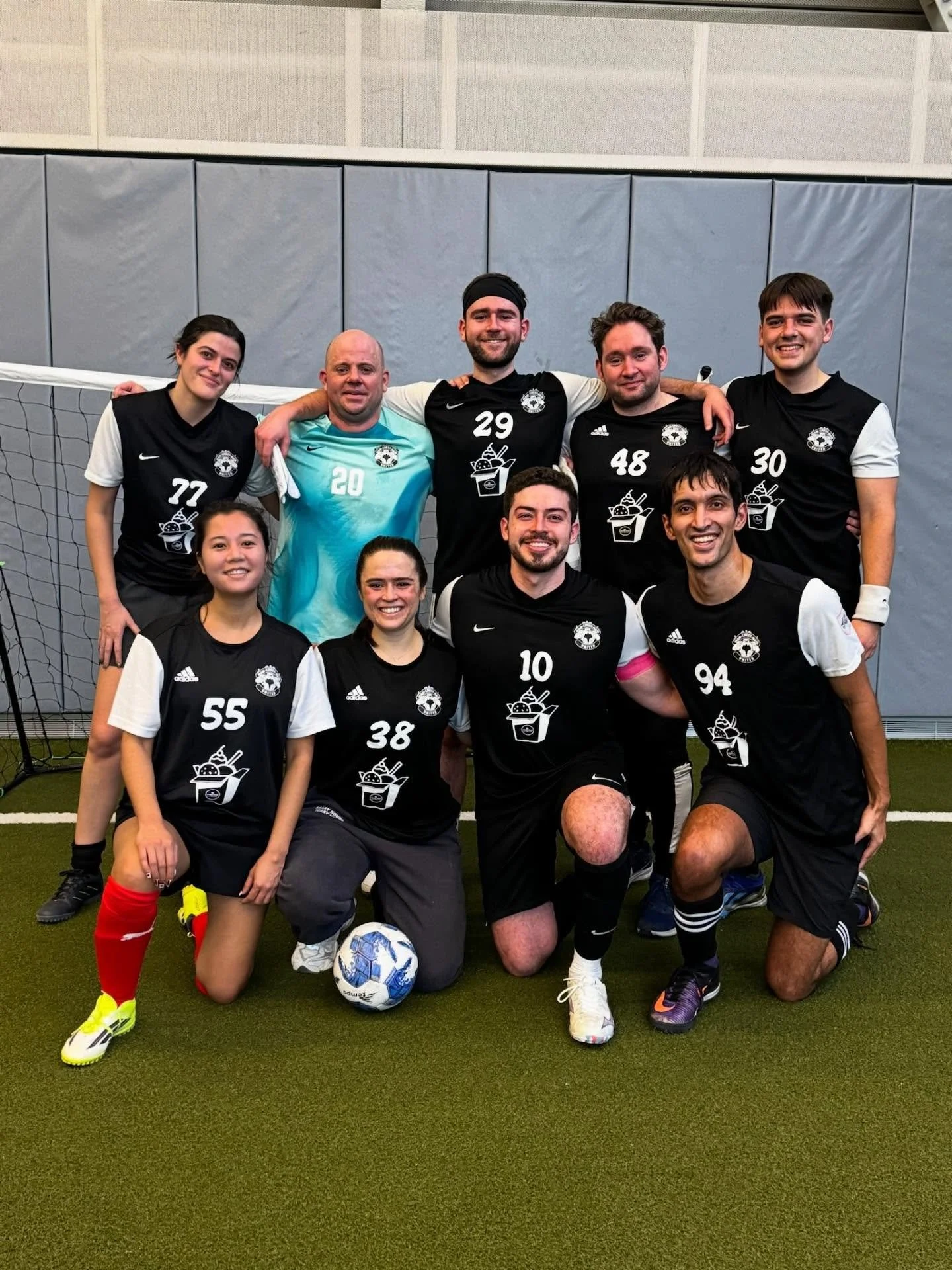 💪⚽️ Shoutout to our @nycfootyofficial squad who competed in a 5v5 Sunday afternoon league this winter!

🍭 Our sweet jerseys are sponsored by @thesweetshopnyc 

#nycfooty #futsal #soccer #squadgoals