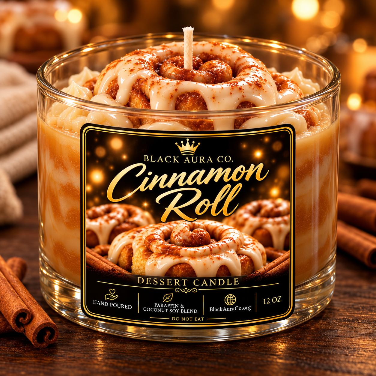 Cinnamon Roll Dessert Candle