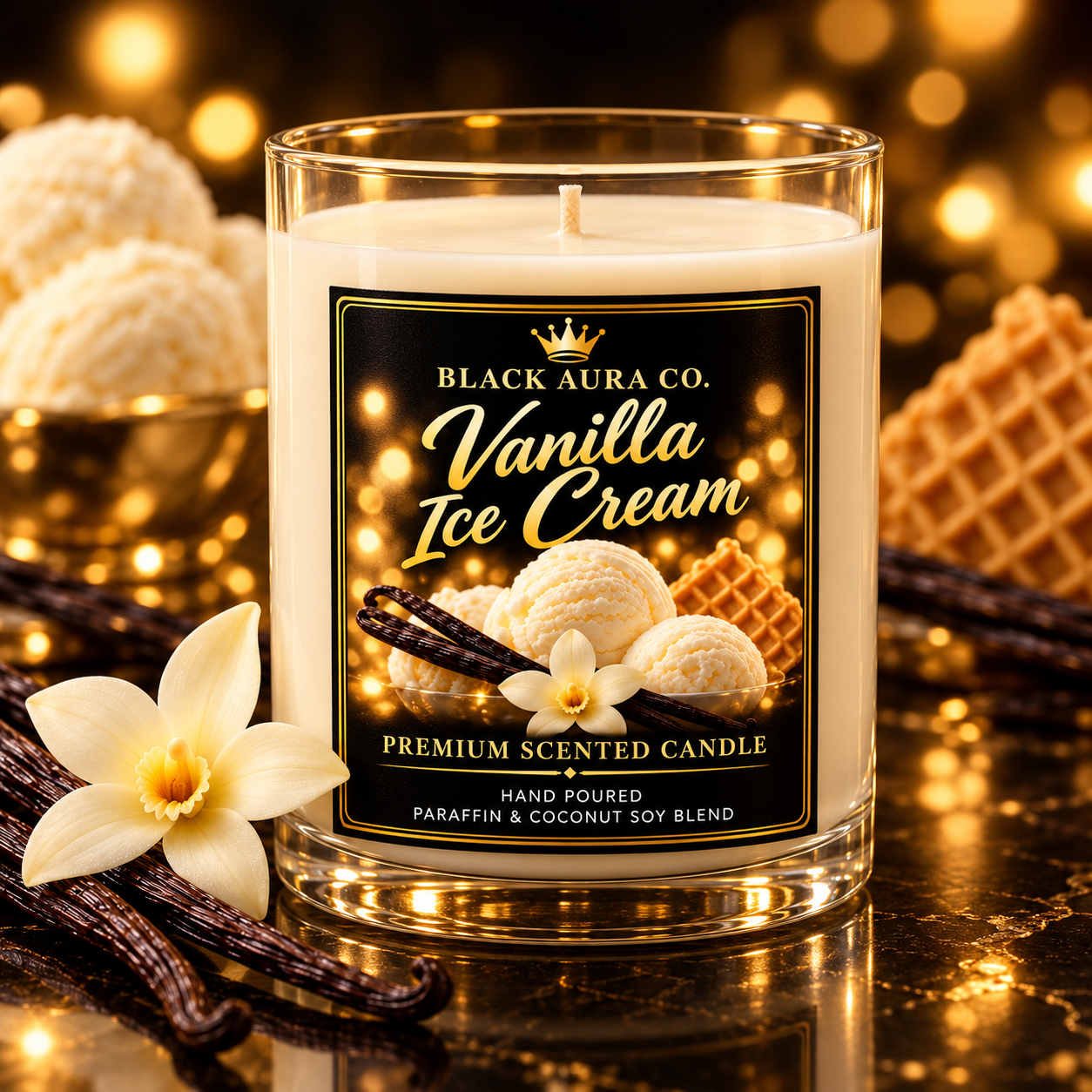 Vanilla Ice Cream Dessert Regular Candle