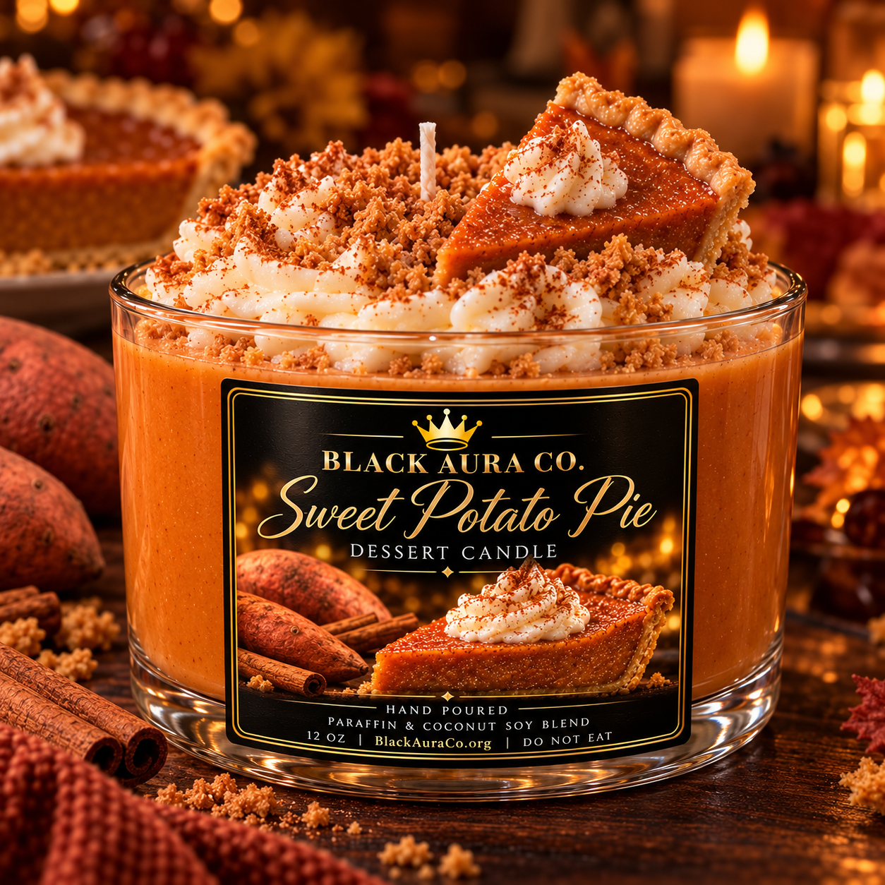 Sweet Potato Pie Dessert Candle Premium