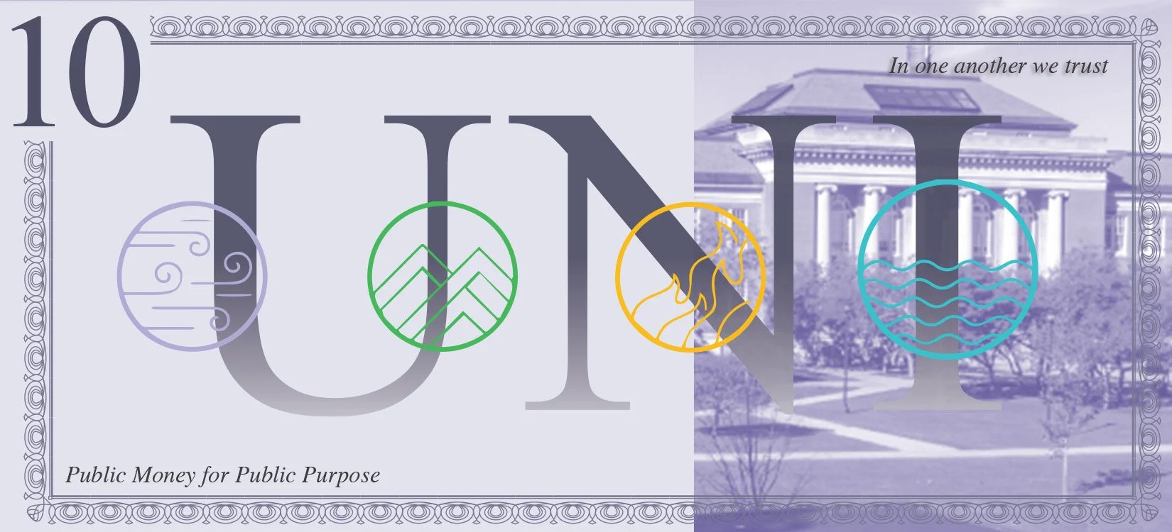 University back of dollar design