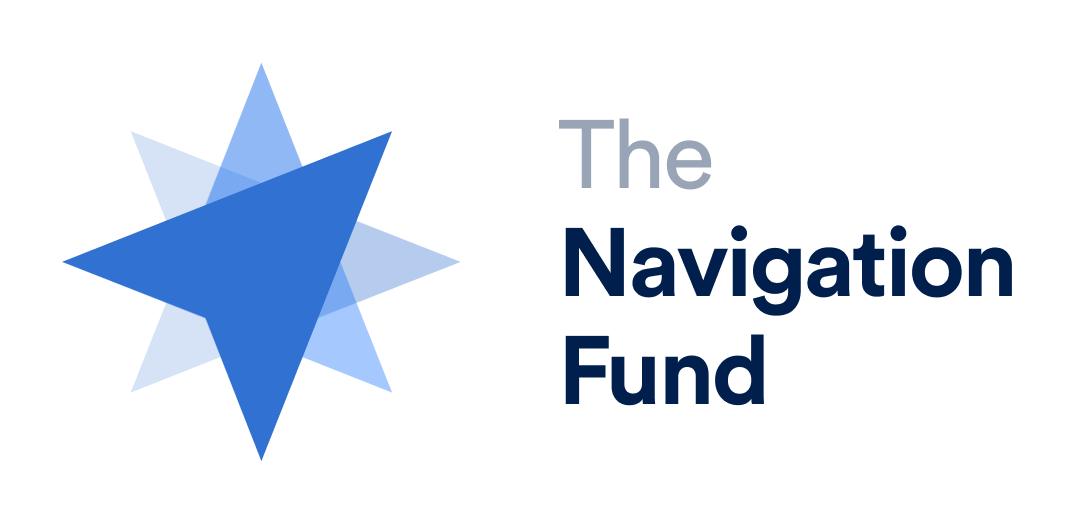 Logo for The Navigation Fund featuring a blue, star-shaped graphic and the company name in dark blue text.