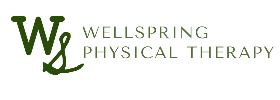WellSpring Physical Therapy logo with green text and emblem representing wellness and healing.