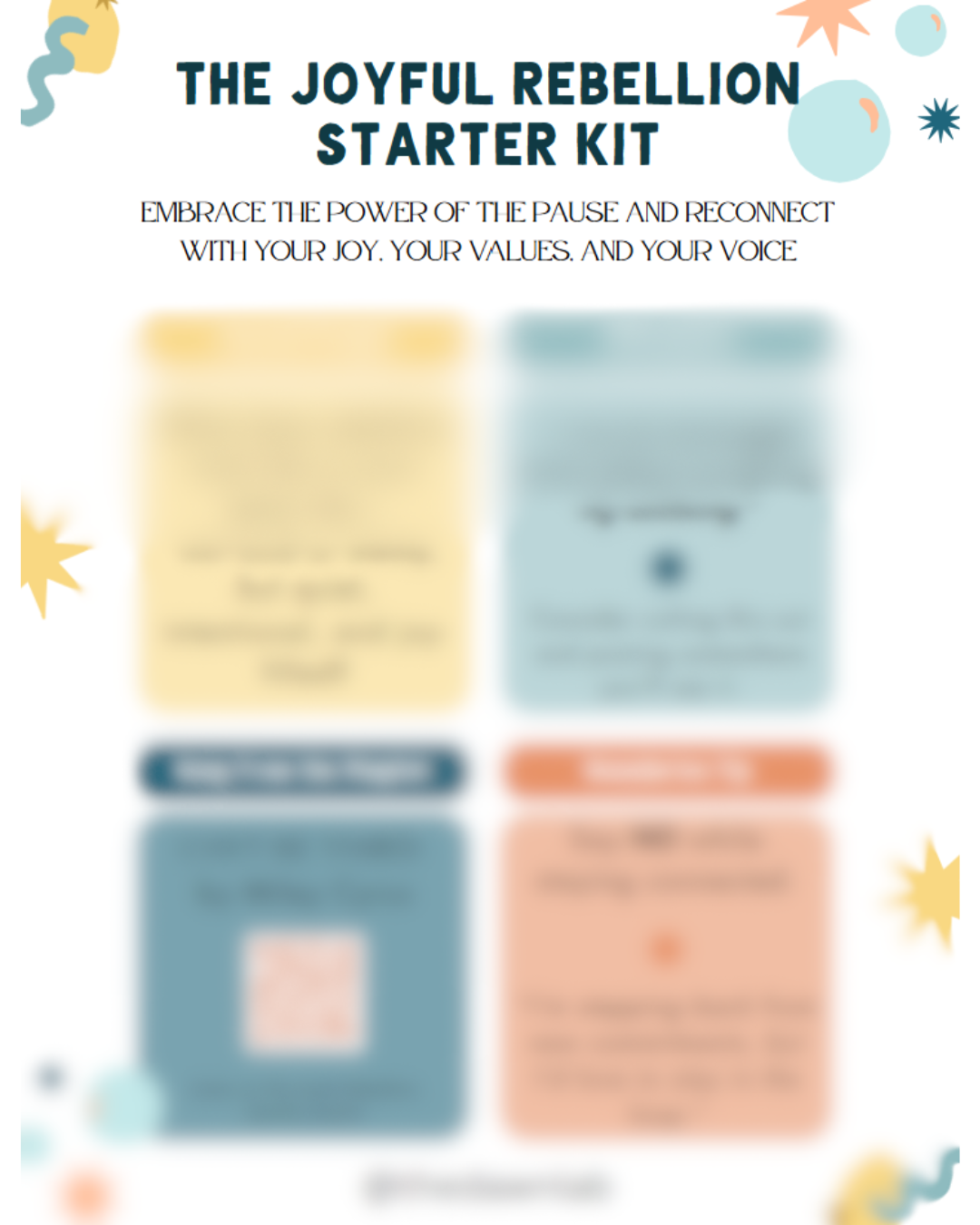 Blurred Out Worksheet - title: The Joyful Rebellion Starter Kit
