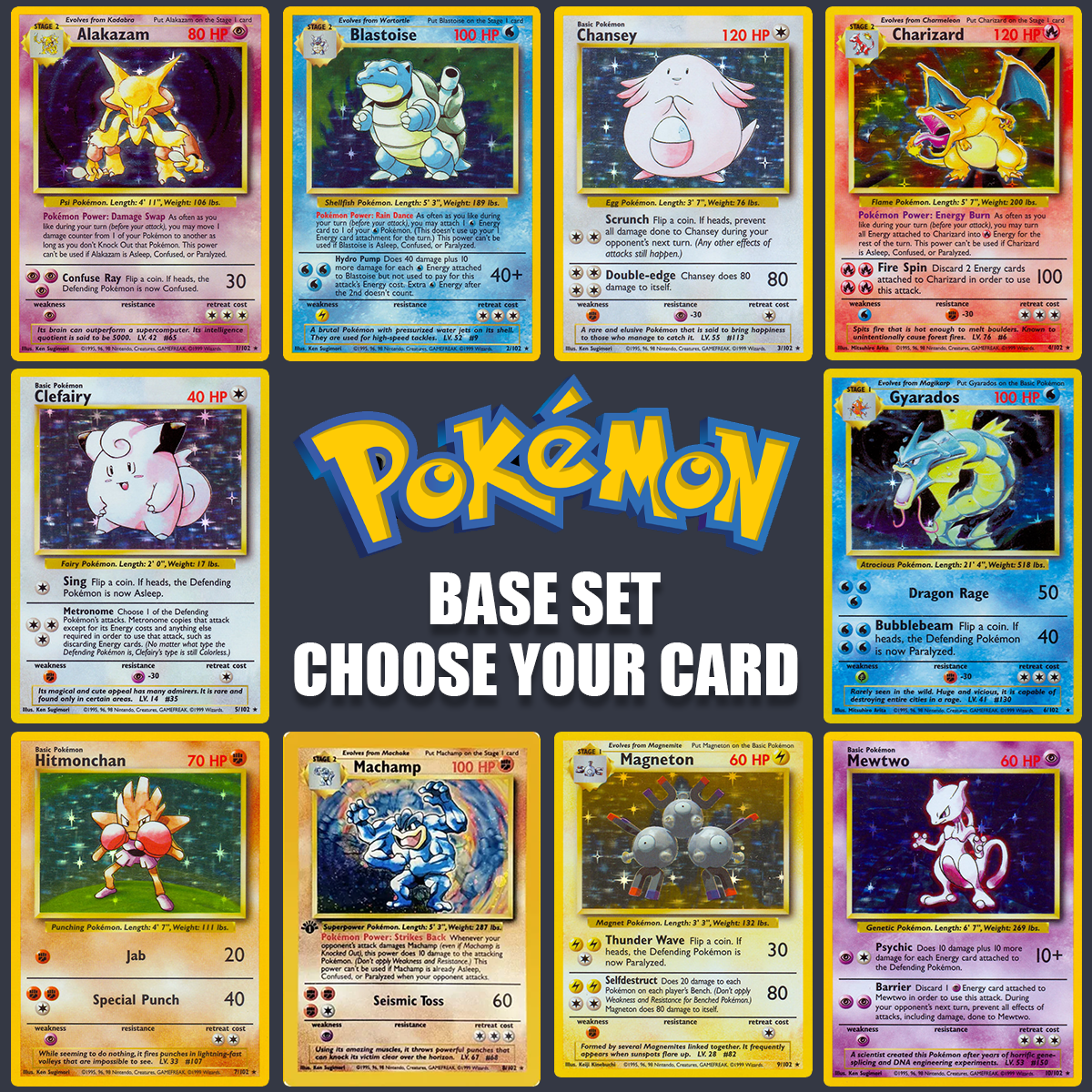 1999 Pokemon Base Set Singles