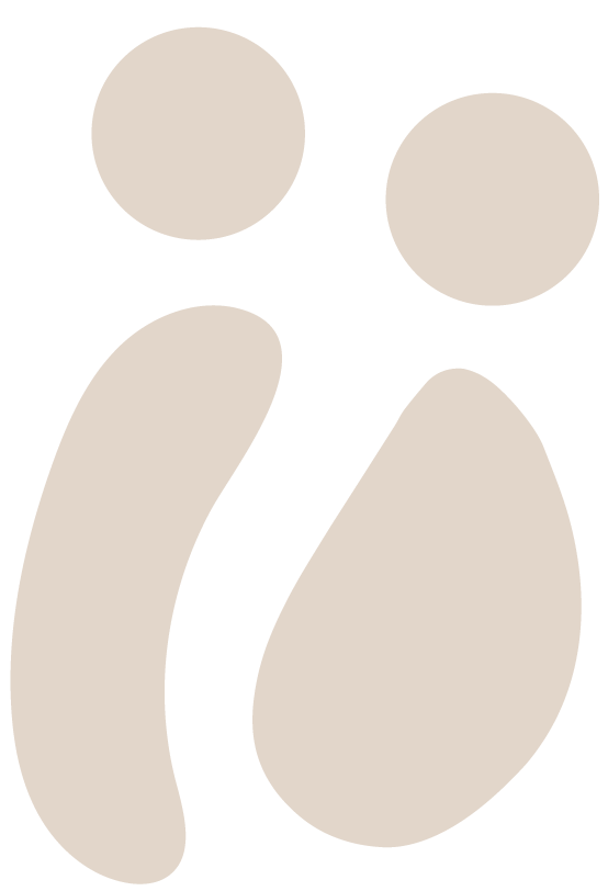 Simplified abstract icon of two brown beans or seeds on black background