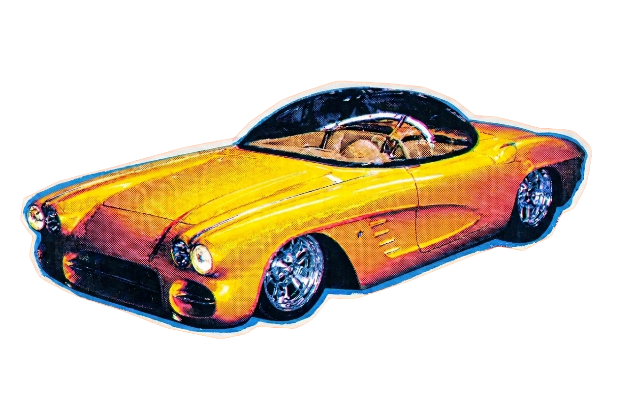 A yellow vintage sports car for Revived Up Event