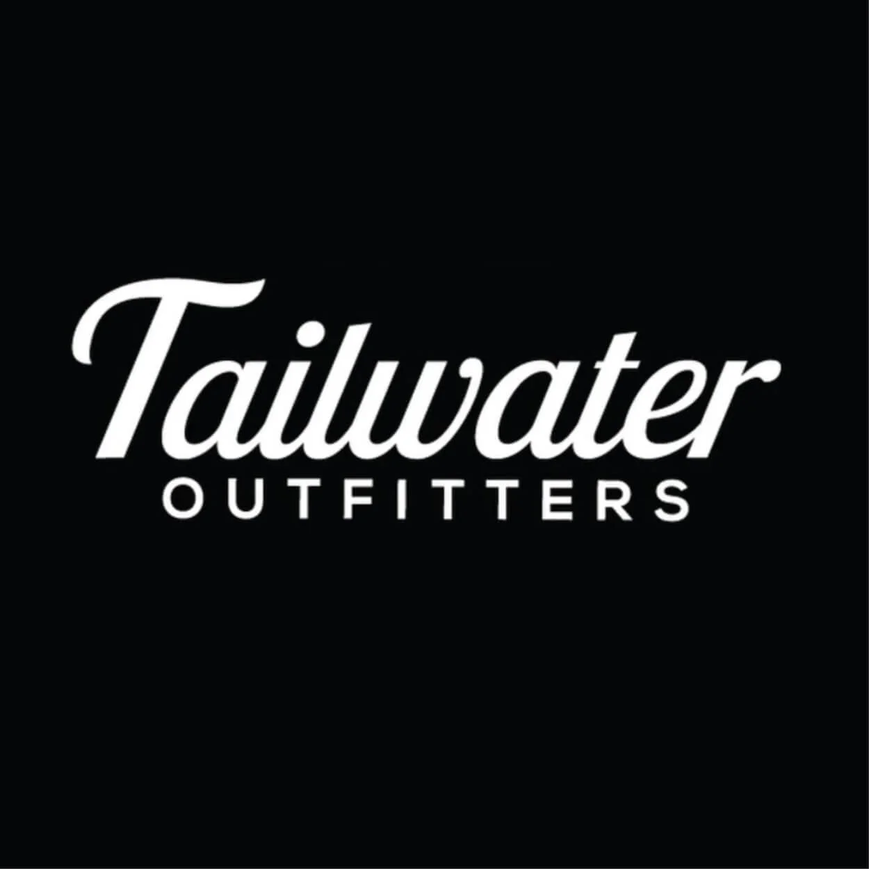 The logo of Tailwater Outfitters in white text on a black background.