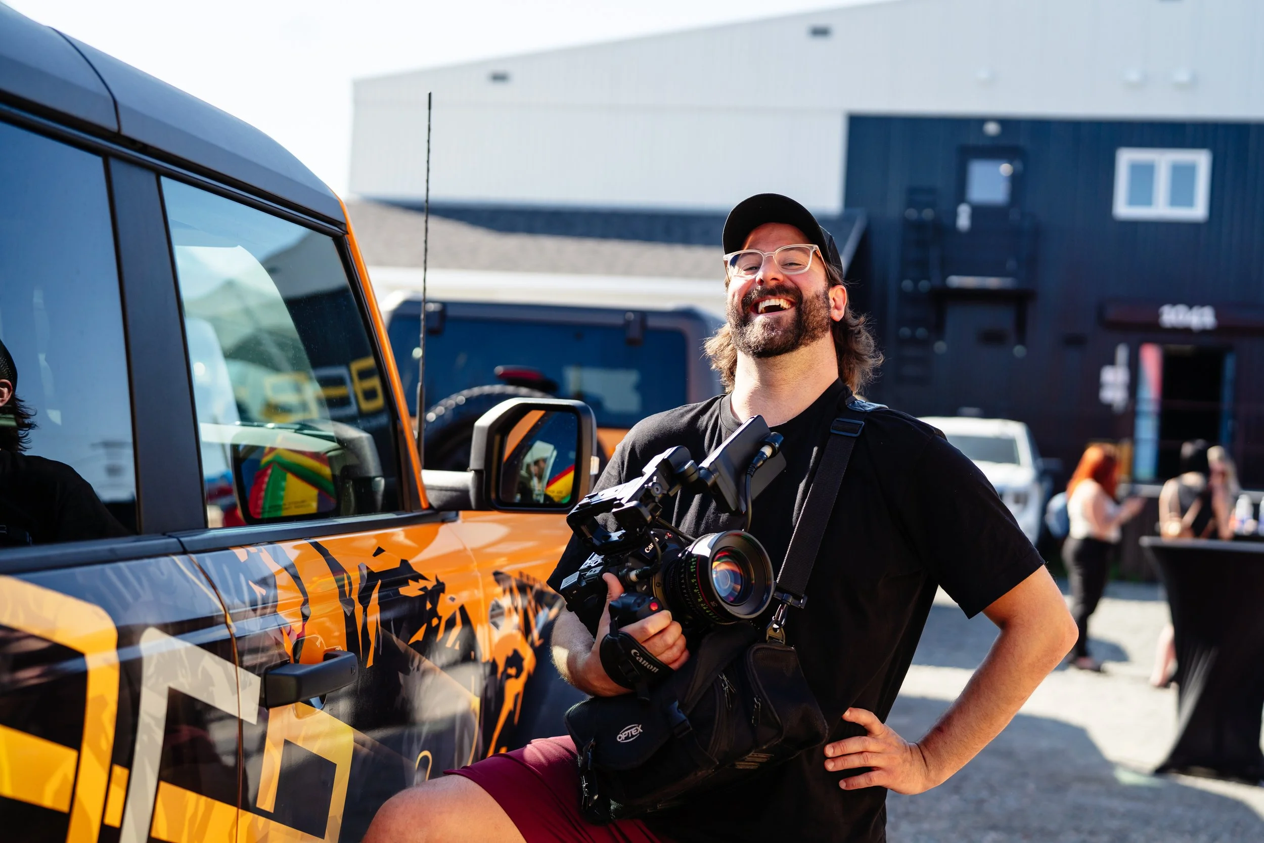 Marc-André Doucet dans le cadre d'un tournage corporatif