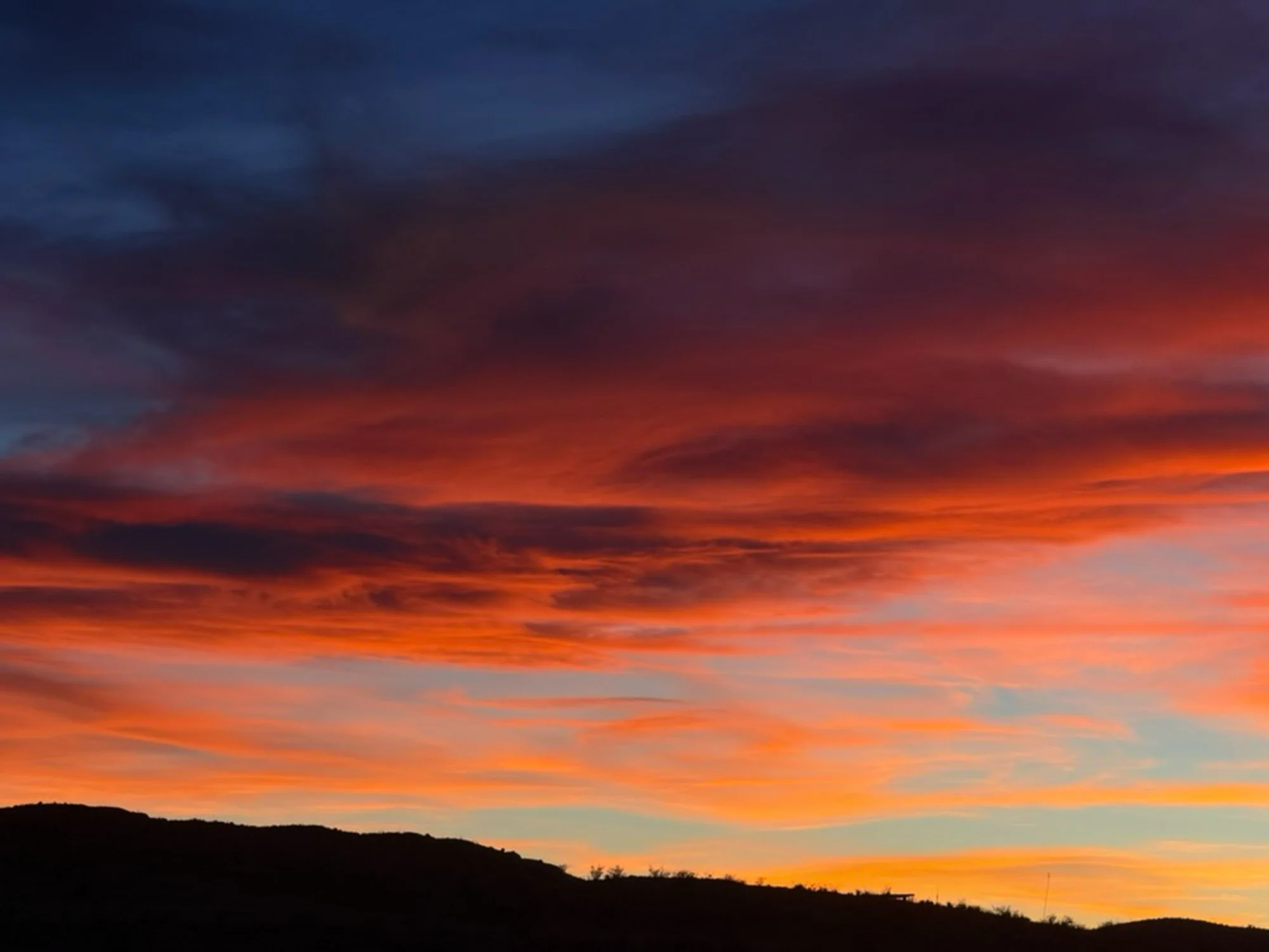 Colorful clouds from Terlingua sunset