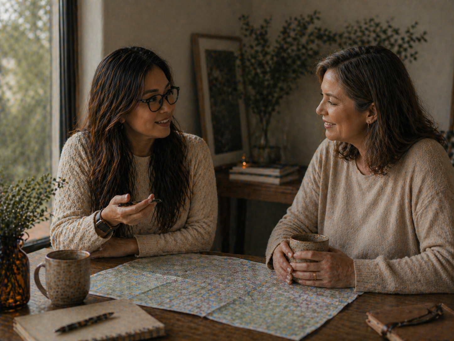 Women planning journey