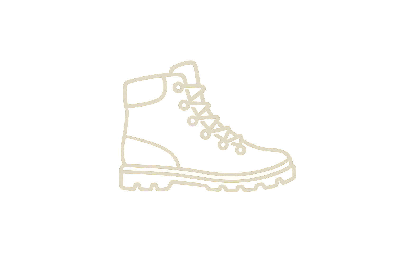 Illustrated icon of a hiking boot