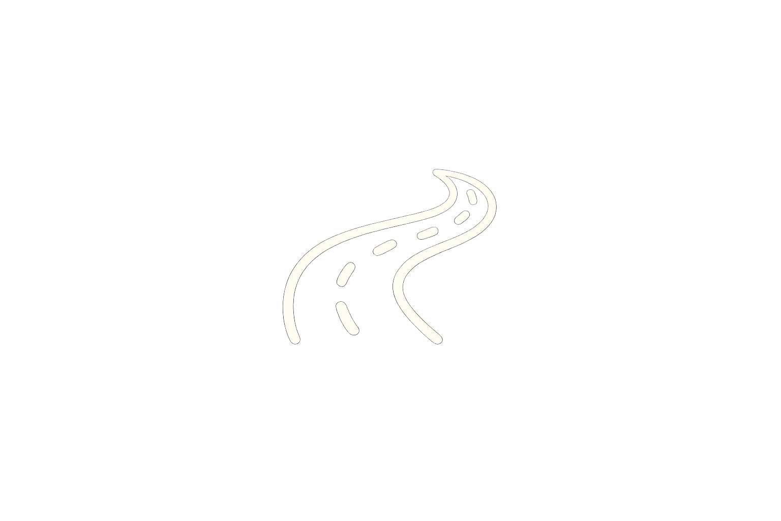 Illustrated icon of a winding road