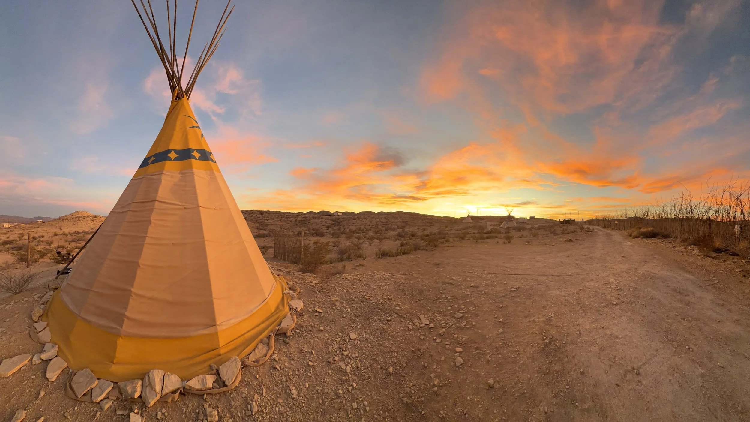 Teepee in sunset