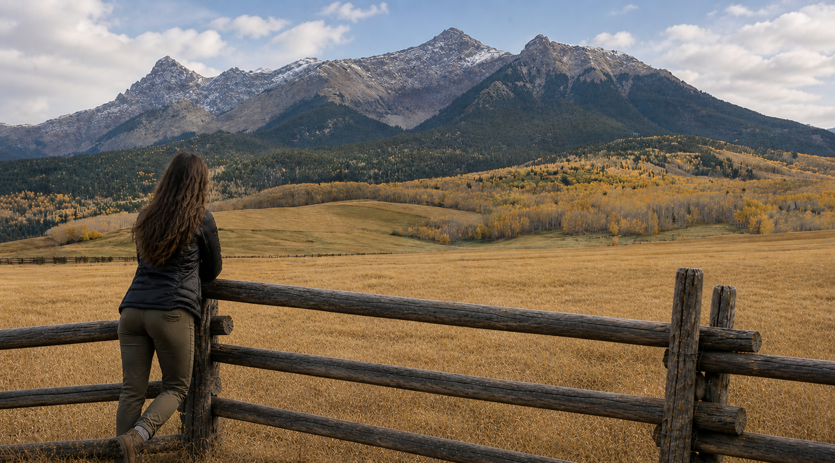 Female looking at mountains