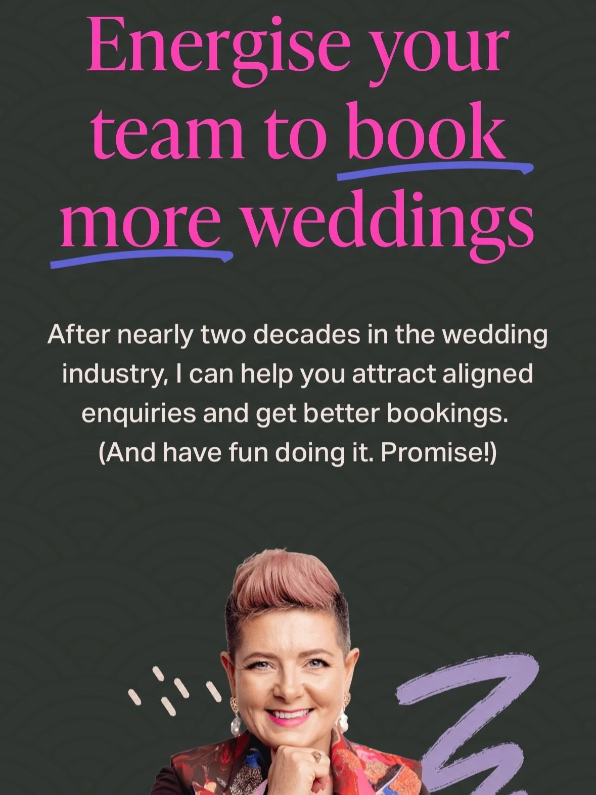 💜 NEW WEBSITE ALERT 💜

After nearly two decades of helping hotels win more weddings, I finally built a home for the work I love doing on the side: keynote speaking, wedding sales workshops, and 1:1 support for hotel teams.

Link in bio 👉 ciaracros