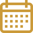 Calendar icon with a grid of days and a header