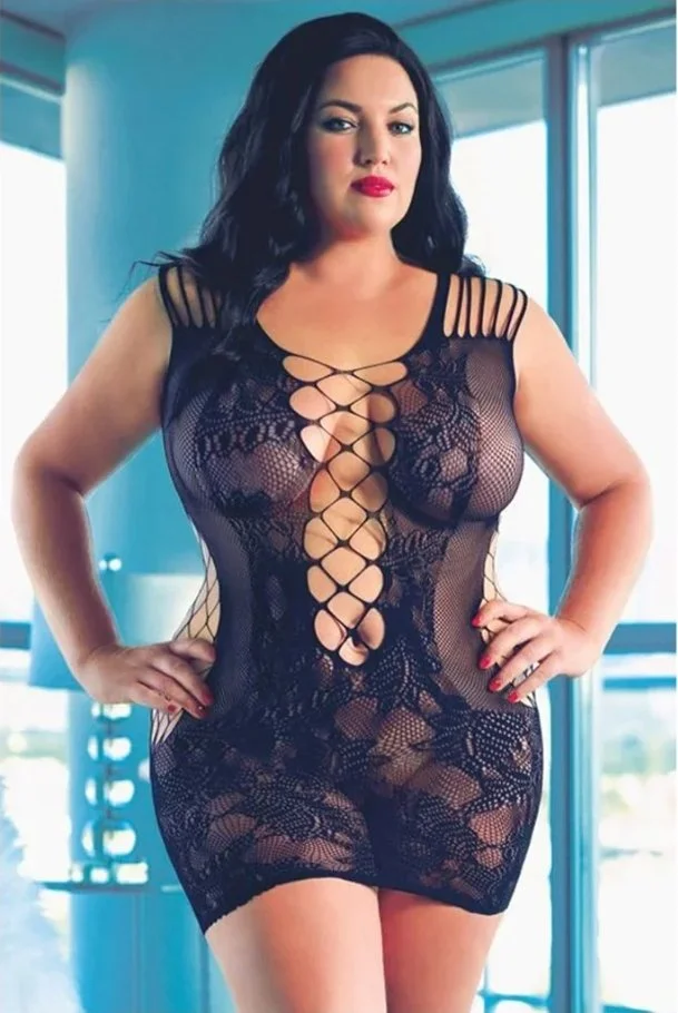Scandal Peek-A-Boo Black Mini Dress XL