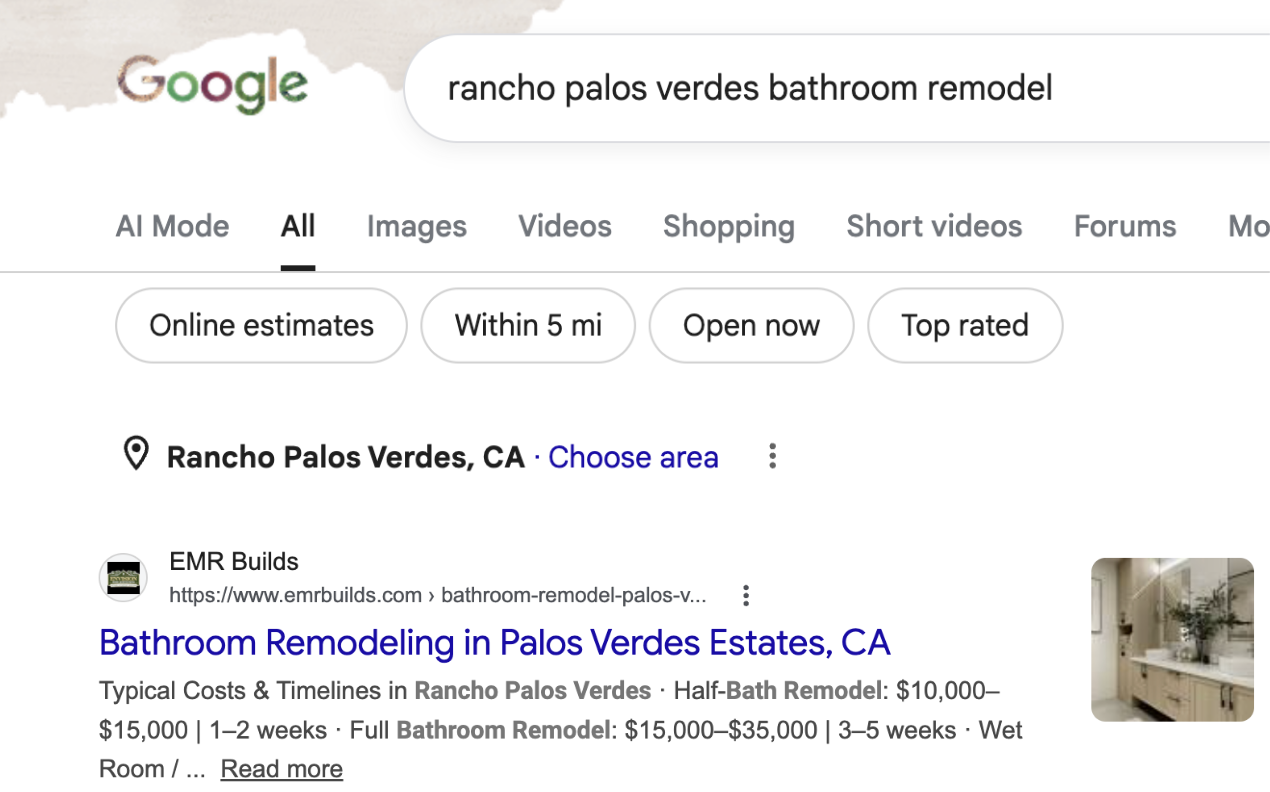how to show up on google  palos verdes