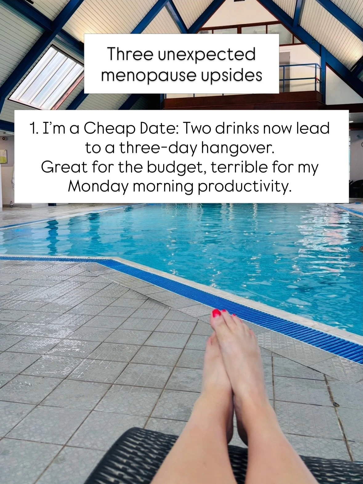 Menopause has blessed me with >>> 
Alcohol intolerance (not that I ever learn)&hellip; 🥂 
Brain Fog 👤
Patchy Insomnia 🛌 

But life&rsquo;s still good. I look for the silver linings and count my blessings every single day. I encourage my c