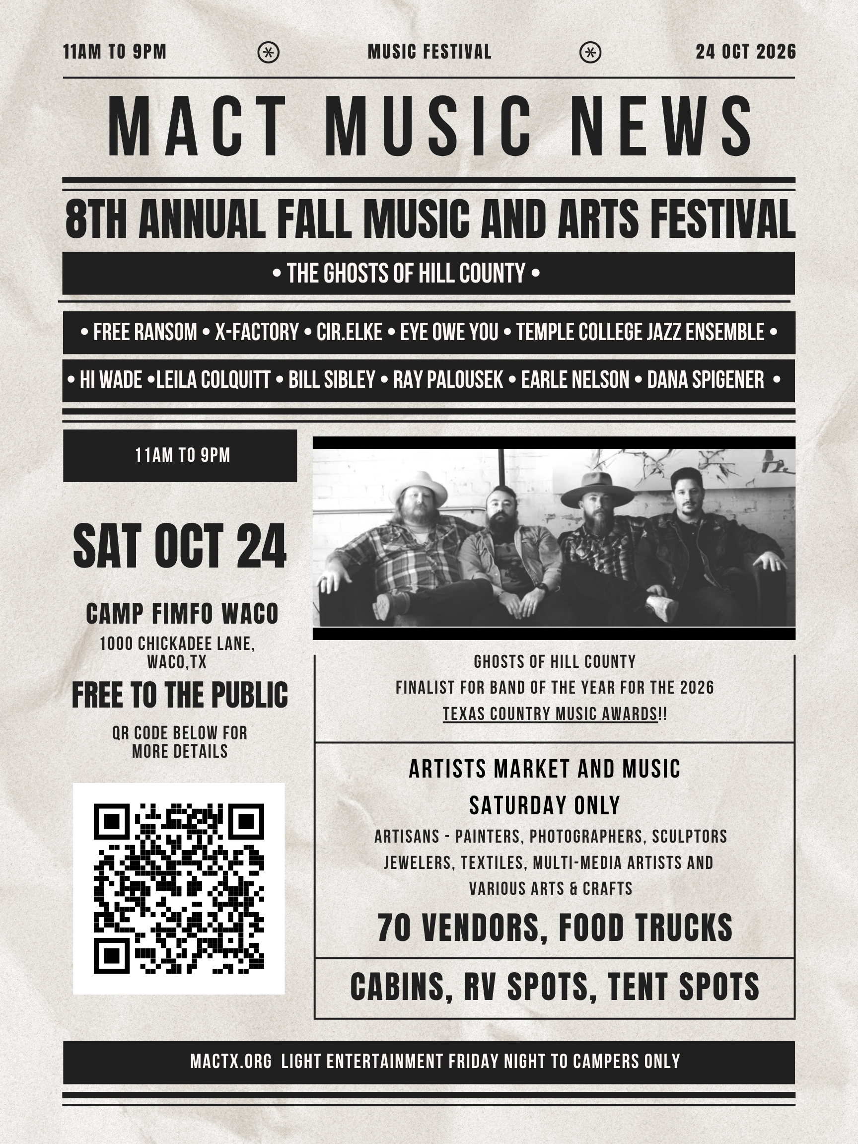 MACT Fall Music and Arts Festival at Camp Fimfo