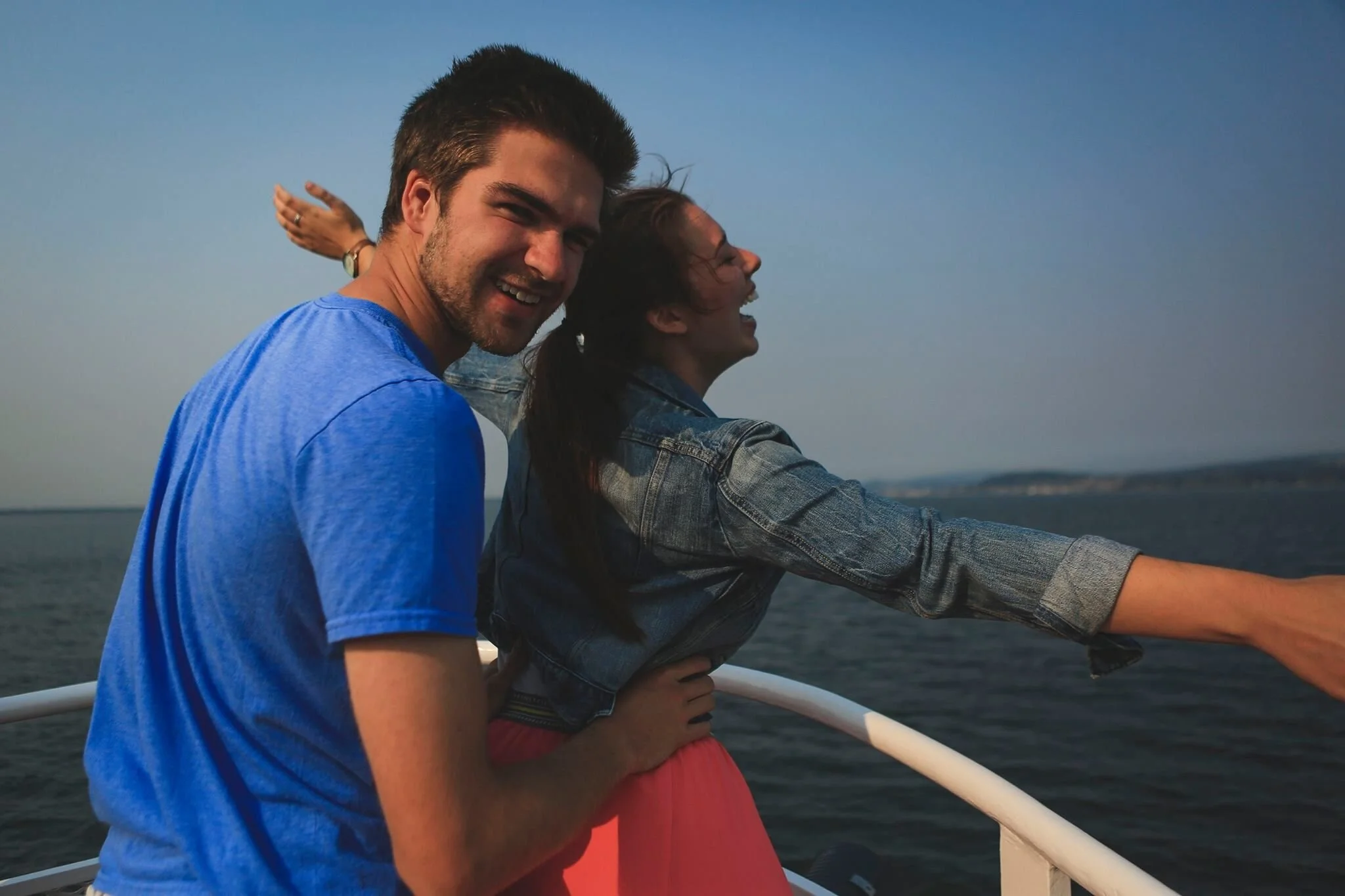 Jessie and me in our first few months of dating striking the classic “Titanic” pose.